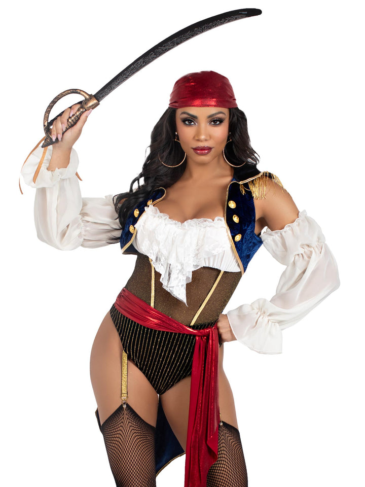 Buccaneer Beauty Pirate Costume - Red/White/Blue / Small Buccaneer Beauty Pirate Costume - Red/White/Blue / Small