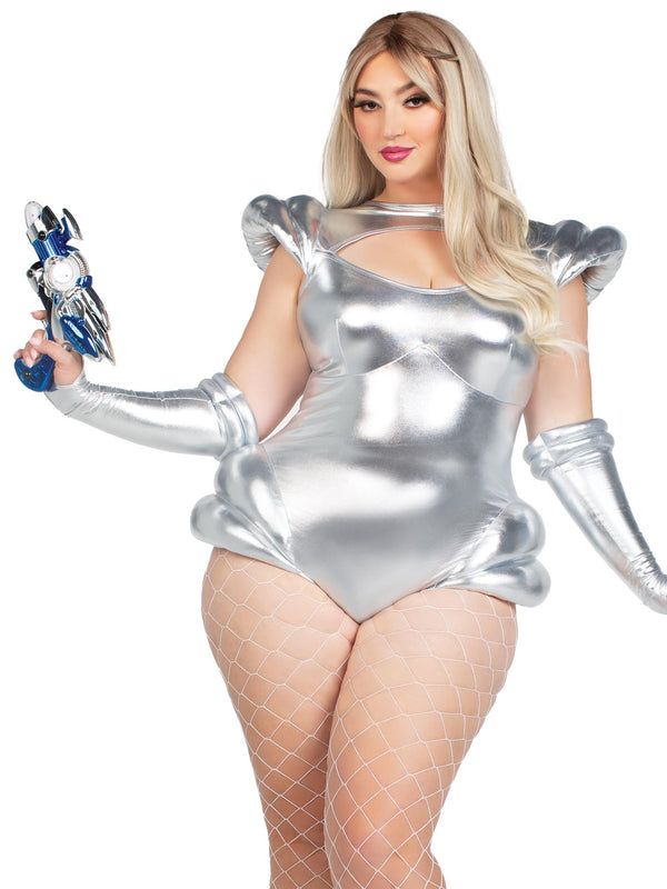 sexy bunny suit cosplay Ready To Blast Off 5 Piece Costume Set - Silver
