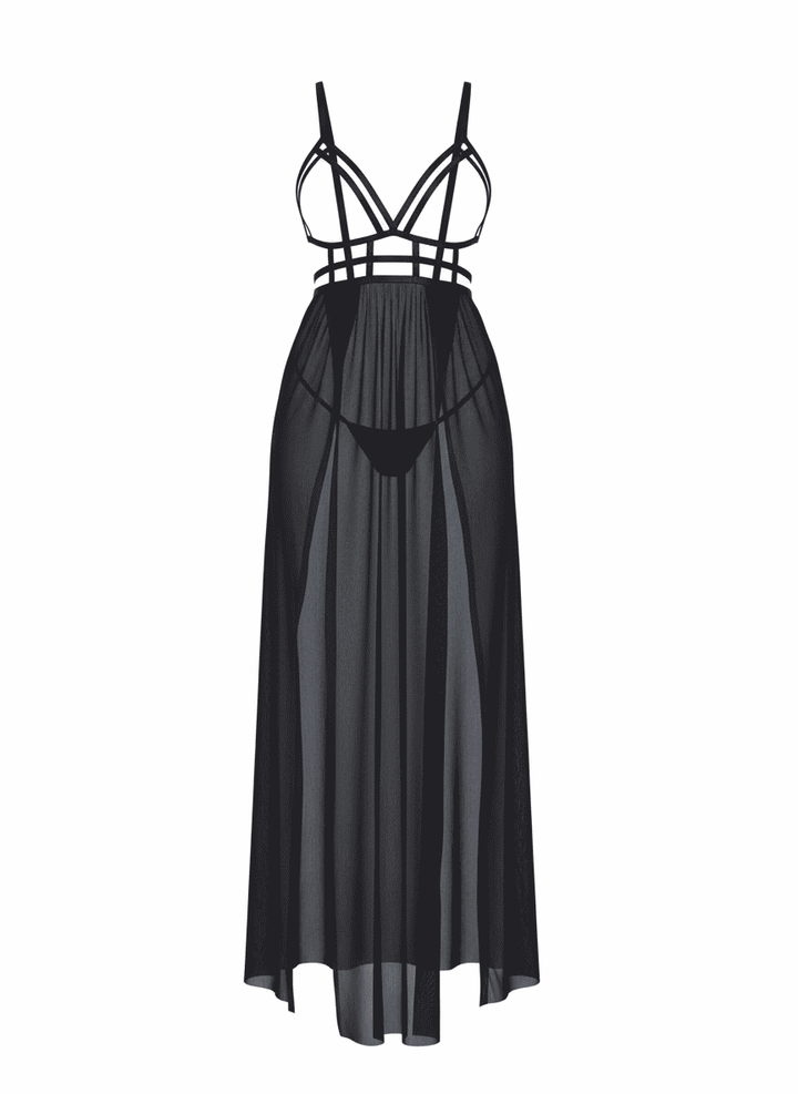maxi dress lingerie Yours Always Open Cup Gown Set, Maxi Dress Lingerie Set