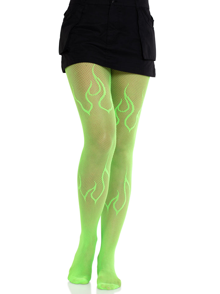 Fishnet Thigh High Stockings - 80s Retro Neon Rave Costume Hosiery, One Size, Multiple Colors