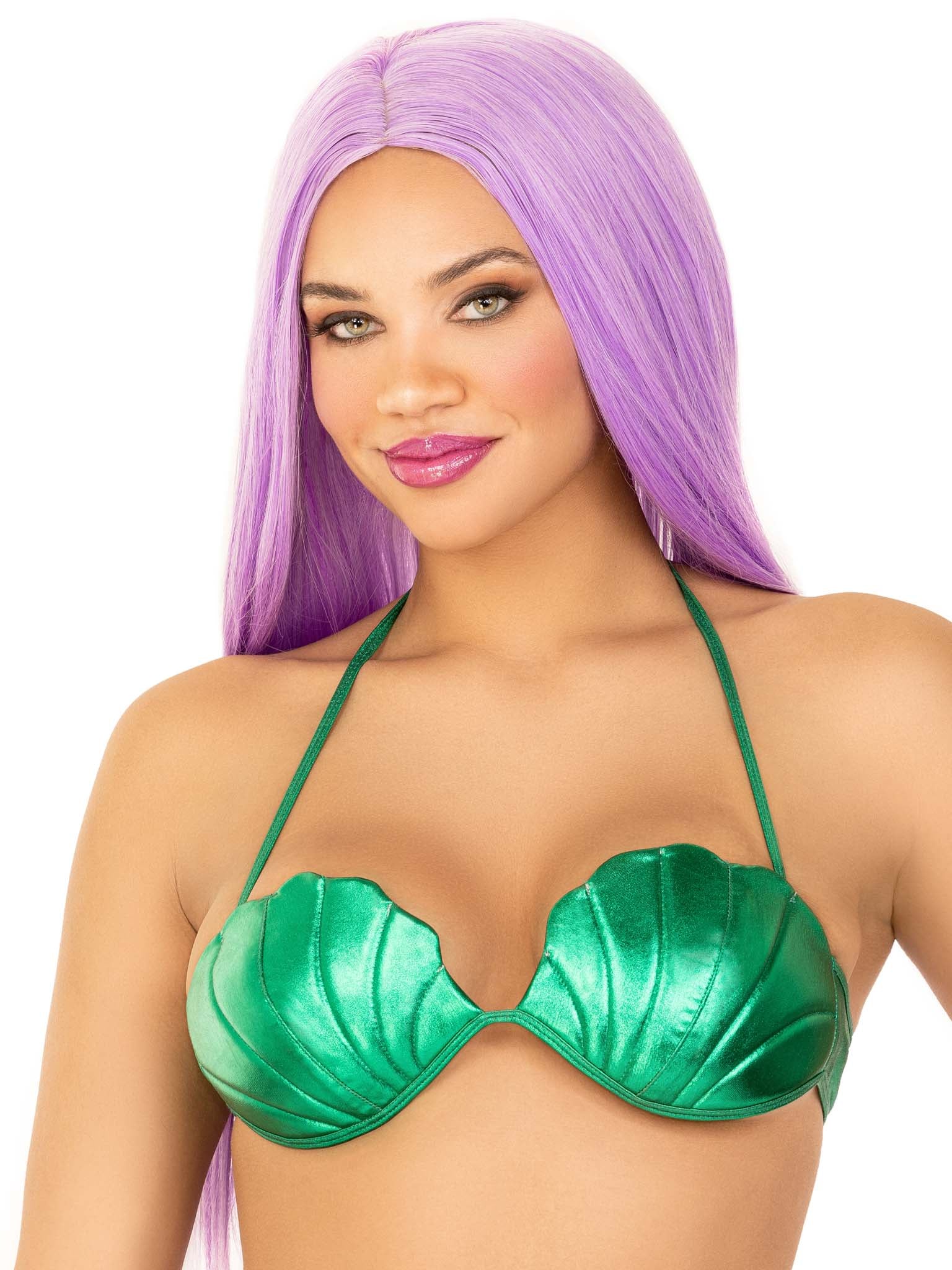 Mermaid Shell Bra Top - Green / Small Mermaid Shell Bra Top - Green / Small