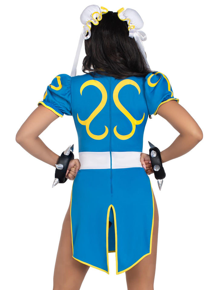 chun li black dress cosplay Game Chun Li Black Dress Christmas Party Halloween Uniform Outfit Cosplay &