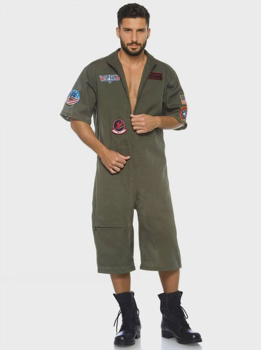 Leg Avenue Men's Top Gun Costume Short Flight Suit