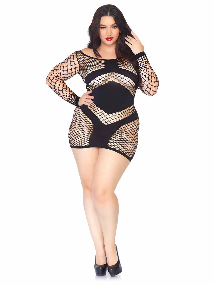 fishnet mini dress plus size Lingerie Mini Dress #21 WHITE Fishnet ONE SIZE Fits Most Sexy PLUS SIZE