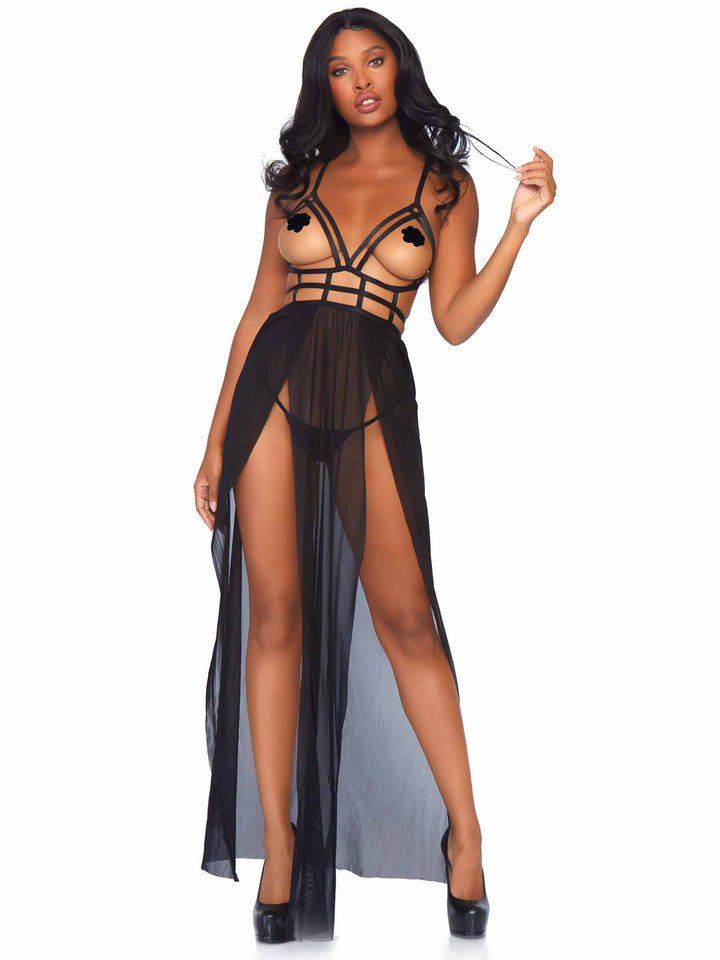 Yours Always Open Cup Gown Set, Maxi Dress Lingerie Set | Leg Avenue Yours Always Open Cup Gown Set, Maxi Dress Lingerie Set | Leg Avenue